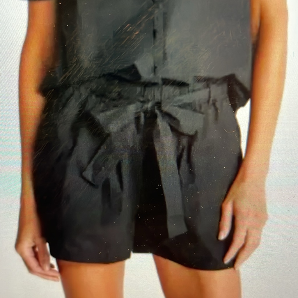 Sundays Black Shorts With Poplin Tie Waist Sz S